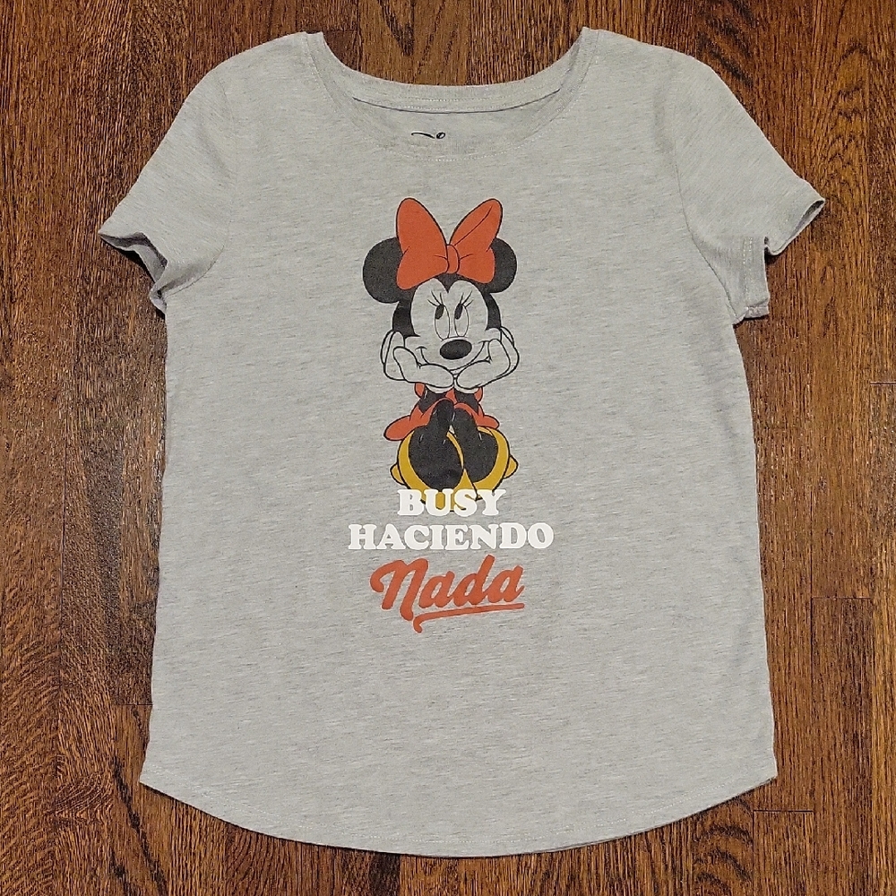 Disney Gray Tee with Minnie Mouse Girls Size L 10